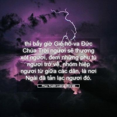 Picture 05 - Phục Truyền Luật Lệ 30:3 VIE - thì bấy giờ Giê-hô-va Đức Chúa Trời - Bible Verse Picture