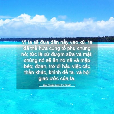 Picture 05 - Phục Truyền Luật Lệ 31:20 VIE - Vì ta sẽ đưa dân nầy vào xứ, ta đã - Bible Verse Picture