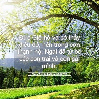 Picture 05 - Phục Truyền Luật Lệ 32:19 VIE - Đức Giê-hô-va có thấy điều đó, nên - Bible Verse Picture