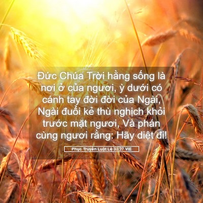 Picture 05 - Phục Truyền Luật Lệ 33:27 VIE - Đức Chúa Trời hằng sống là nơi ở - Bible Verse Picture