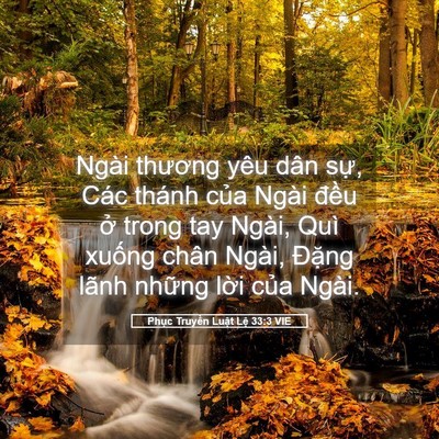 Picture 05 - Phục Truyền Luật Lệ 33:3 VIE - Ngài thương yêu dân sự, Các thánh của - Bible Verse Picture