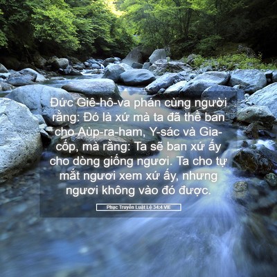 Picture 05 - Phục Truyền Luật Lệ 34:4 VIE - Đức Giê-hô-va phán cùng người rằng: - Bible Verse Picture