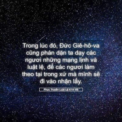 Picture 05 - Phục Truyền Luật Lệ 4:14 VIE - Trong lúc đó, Đức Giê-hô-va cũng phán - Bible Verse Picture
