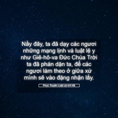 Picture 05 - Phục Truyền Luật Lệ 4:5 VIE - Nầy đây, ta đã dạy các ngươi những - Bible Verse Picture