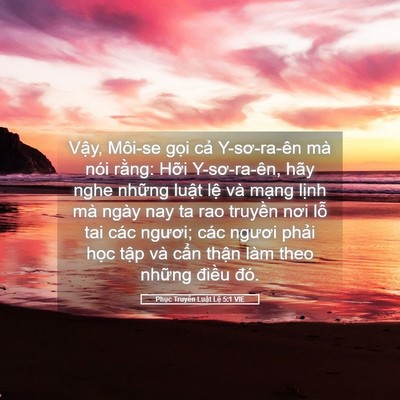 Picture 05 - Phục Truyền Luật Lệ 5:1 VIE - Vậy, Môi-se gọi cả Y-sơ-ra-ên mà nói - Bible Verse Picture