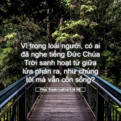 Picture 05 - Phục Truyền Luật Lệ 5:26 VIE - Vì trong loài người, có ai đã nghe - Bible Verse Picture