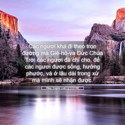 Picture 05 - Phục Truyền Luật Lệ 5:33 VIE - Các ngươi khá đi theo trọn đường mà - Bible Verse Picture