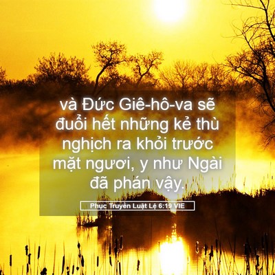 Picture 05 - Phục Truyền Luật Lệ 6:19 VIE - và Đức Giê-hô-va sẽ đuổi hết những - Bible Verse Picture