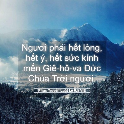Picture 05 - Phục Truyền Luật Lệ 6:5 VIE - Ngươi phải hết lòng, hết ý, hết sức - Bible Verse Picture