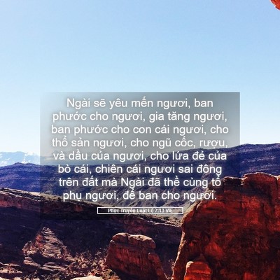 Picture 05 - Phục Truyền Luật Lệ 7:13 VIE - Ngài sẽ yêu mến ngươi, ban phước cho - Bible Verse Picture