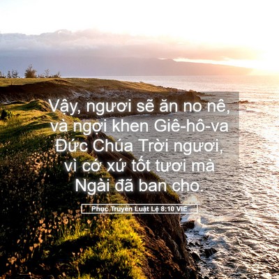Picture 05 - Phục Truyền Luật Lệ 8:10 VIE - Vậy, ngươi sẽ ăn no nê, và ngợi khen - Bible Verse Picture