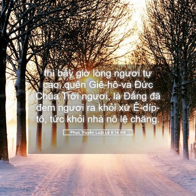Picture 05 - Phục Truyền Luật Lệ 8:14 VIE - thì bấy giờ lòng ngươi tự cao, quên - Bible Verse Picture