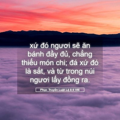 Picture 05 - Phục Truyền Luật Lệ 8:9 VIE - xứ đó ngươi sẽ ăn bánh đầy đủ, - Bible Verse Picture