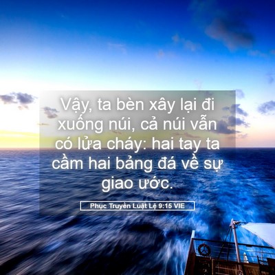Picture 05 - Phục Truyền Luật Lệ 9:15 VIE - Vậy, ta bèn xây lại đi xuống núi, cả - Bible Verse Picture
