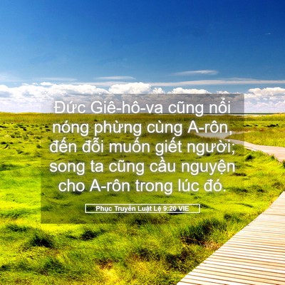 Picture 05 - Phục Truyền Luật Lệ 9:20 VIE - Đức Giê-hô-va cũng nổi nóng phừng - Bible Verse Picture