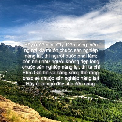 Picture 05 - Ru-tơ 3:13 VIE - Hãy ở đêm lại đây. Đến sáng, nếu - Bible Verse Picture