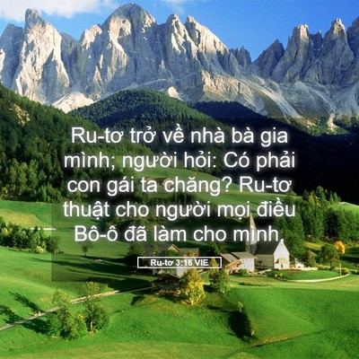Picture 05 - Ru-tơ 3:16 VIE - Ru-tơ trở về nhà bà gia mình; người - Bible Verse Picture