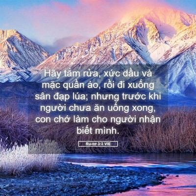 Picture 05 - Ru-tơ 3:3 VIE - Hãy tắm rửa, xức dầu và mặc quần - Bible Verse Picture