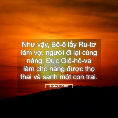 Picture 05 - Ru-tơ 4:13 VIE - Như vậy, Bô-ô lấy Ru-tơ làm vợ, - Bible Verse Picture