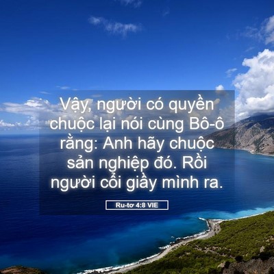 Picture 05 - Ru-tơ 4:8 VIE - Vậy, người có quyền chuộc lại nói - Bible Verse Picture
