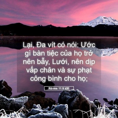 Picture 05 - Rô-ma 11:9 VIE - Lại, Đa vít có nói: Ước gì bàn tiệc - Bible Verse Picture