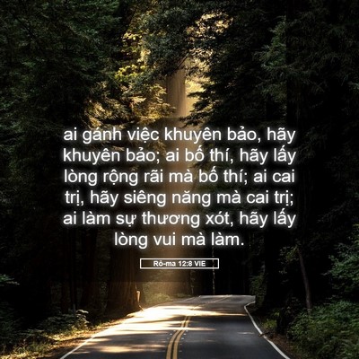Picture 05 - Rô-ma 12:8 VIE - ai gánh việc khuyên bảo, hãy khuyên - Bible Verse Picture