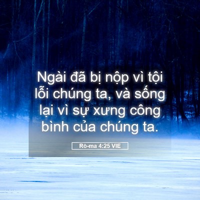 Picture 05 - Rô-ma 4:25 VIE - Ngài đã bị nộp vì tội lỗi chúng ta, - Bible Verse Picture
