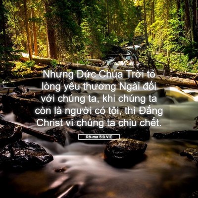 Picture 05 - Rô-ma 5:8 VIE - Nhưng Đức Chúa Trời tỏ lòng yêu - Bible Verse Picture