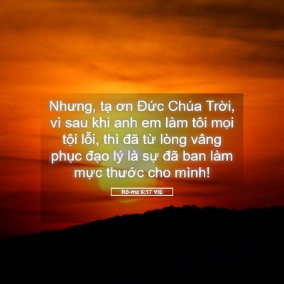 Picture 05 - Rô-ma 6:17 VIE - Nhưng, tạ ơn Đức Chúa Trời, vì sau khi - Bible Verse Picture