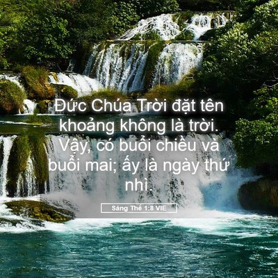 Picture 05 - Sáng Thế 1:8 VIE - Đức Chúa Trời đặt tên khoảng không - Bible Verse Picture
