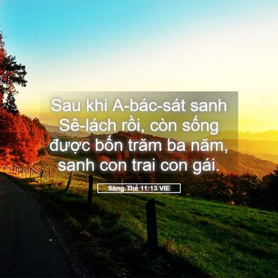 Picture 05 - Sáng Thế 11:13 VIE - Sau khi A-bác-sát sanh Sê-lách rồi, còn - Bible Verse Picture
