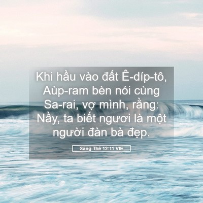 Picture 05 - Sáng Thế 12:11 VIE - Khi hầu vào đất Ê-díp-tô, Aùp-ram bèn - Bible Verse Picture