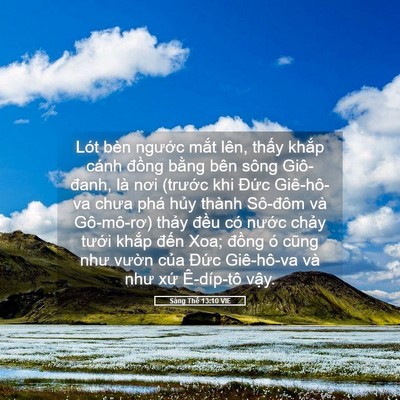 Picture 05 - Sáng Thế 13:10 VIE - Lót bèn ngước mắt lên, thấy khắp - Bible Verse Picture