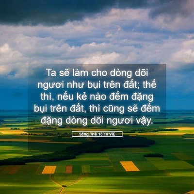 Picture 05 - Sáng Thế 13:16 VIE - Ta sẽ làm cho dòng dõi ngươi như bụi - Bible Verse Picture