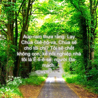 Picture 05 - Sáng Thế 15:2 VIE - Aùp-ram thưa rằng: Lạy Chúa Giê-hô-va, - Bible Verse Picture