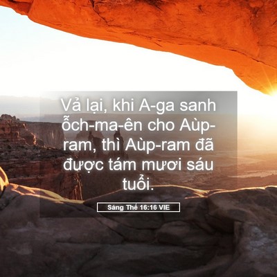 Picture 05 - Sáng Thế 16:16 VIE - Vả lại, khi A-ga sanh ỗch-ma-ên cho - Bible Verse Picture