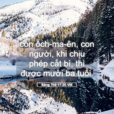 Picture 05 - Sáng Thế 17:25 VIE - còn ỗch-ma-ên, con người, khi chịu phép - Bible Verse Picture