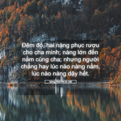 Picture 05 - Sáng Thế 19:33 VIE - Đêm đó, hai nàng phục rượu cho cha - Bible Verse Picture
