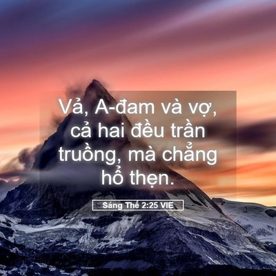 Picture 05 - Sáng Thế 2:25 VIE - Vả, A-đam và vợ, cả hai đều trần - Bible Verse Picture
