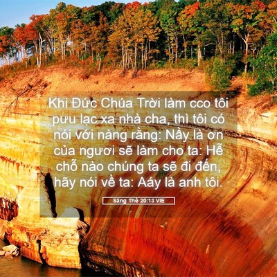 Picture 05 - Sáng Thế 20:13 VIE - Khi Đức Chúa Trời làm cco tôi pưu lạc - Bible Verse Picture