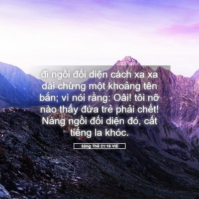Picture 05 - Sáng Thế 21:16 VIE - đi ngồi đối diện cách xa xa dài chừng - Bible Verse Picture
