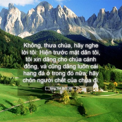 Picture 05 - Sáng Thế 23:11 VIE - Không, thưa chúa, hãy nghe lời tôi: Hiện - Bible Verse Picture