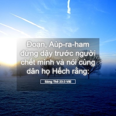 Picture 05 - Sáng Thế 23:3 VIE - Đoạn, Aùp-ra-ham đứng dậy trước - Bible Verse Picture