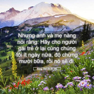 Picture 05 - Sáng Thế 24:55 VIE - Nhưng anh và mẹ nàng nói rằng: Hãy cho - Bible Verse Picture