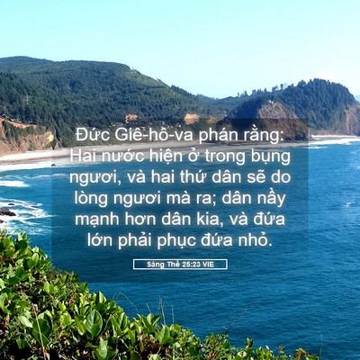 Picture 05 - Sáng Thế 25:23 VIE - Đức Giê-hô-va phán rằng: Hai nước - Bible Verse Picture