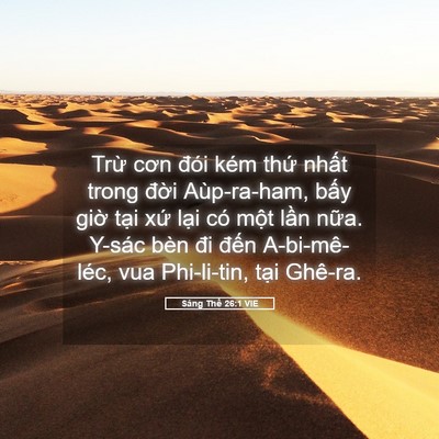 Picture 05 - Sáng Thế 26:1 VIE - Trừ cơn đói kém thứ nhất trong đời - Bible Verse Picture
