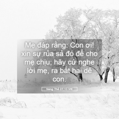 Picture 05 - Sáng Thế 27:13 VIE - Mẹ đáp rằng: Con ơi! xin sự rủa sả - Bible Verse Picture