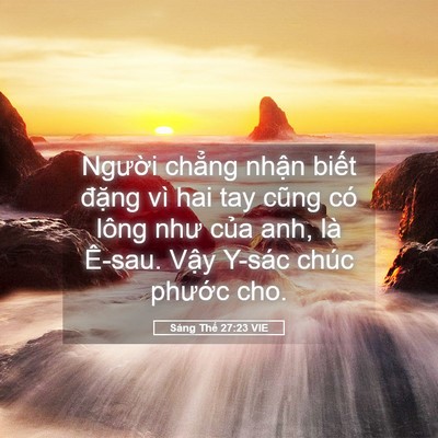Picture 05 - Sáng Thế 27:23 VIE - Người chẳng nhận biết đặng vì hai - Bible Verse Picture