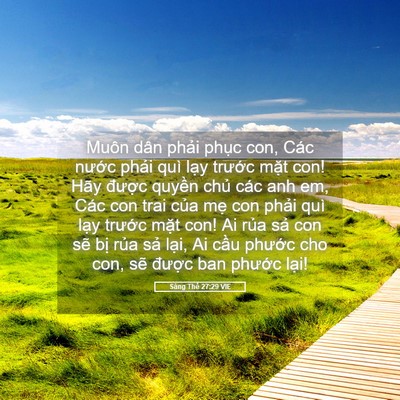 Picture 05 - Sáng Thế 27:29 VIE - Muôn dân phải phục con, Các nước phải - Bible Verse Picture