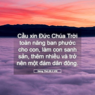 Picture 05 - Sáng Thế 28:3 VIE - Cầu xin Đức Chúa Trời toàn năng ban - Bible Verse Picture